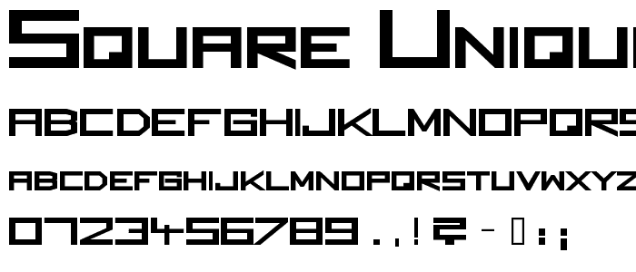 Square Unique ExtraBold font